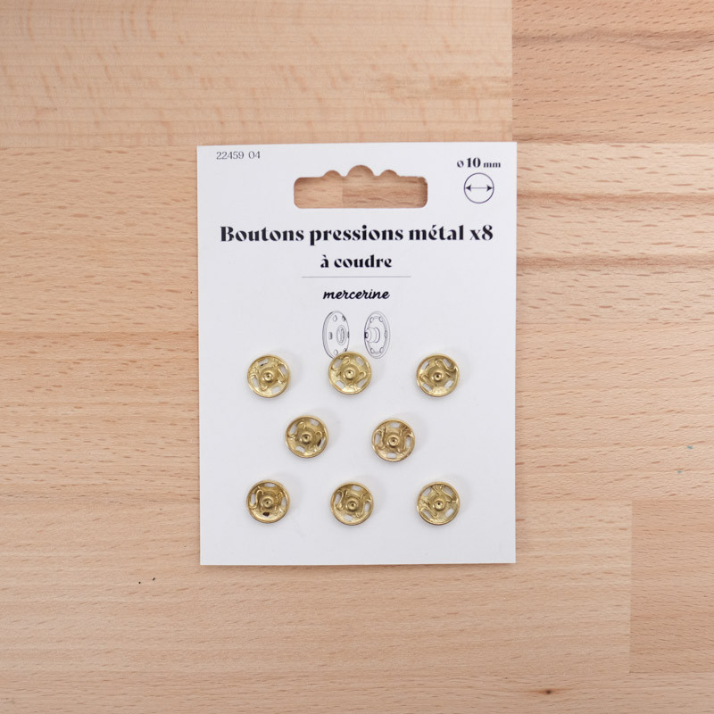 Bouton Pression taille 10MM or